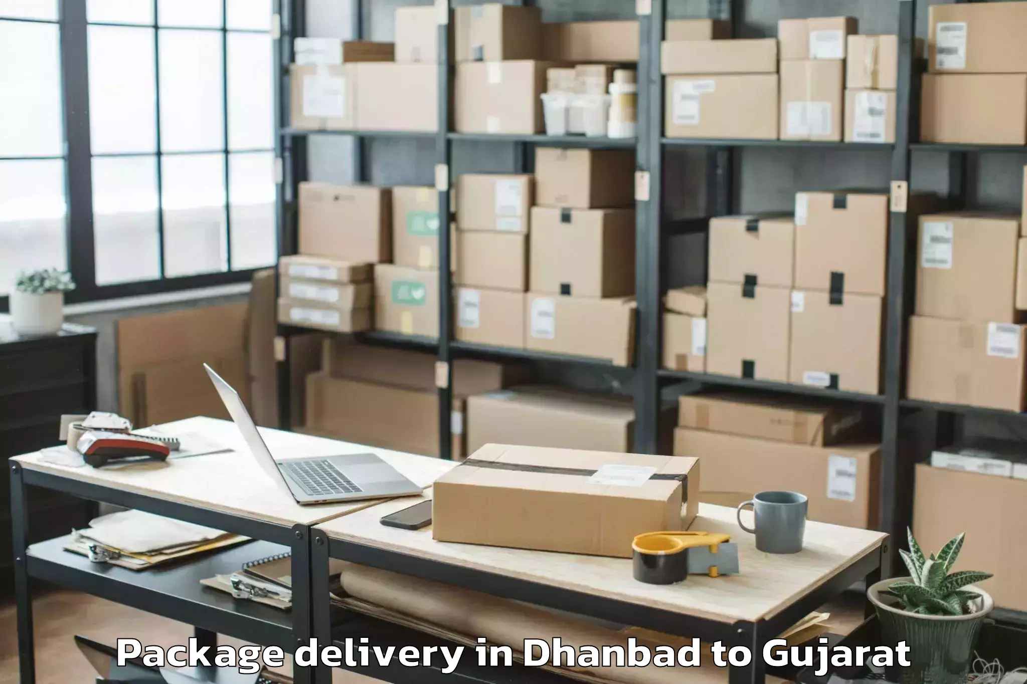 Easy Dhanbad to Rai University Ahmedabad Package Delivery Booking